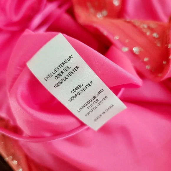 Hailey Logan Adrianna Papell Hot Pink Barbie Sleeveless Glittter Gown Dress 5/6 - Picture 15 of 16